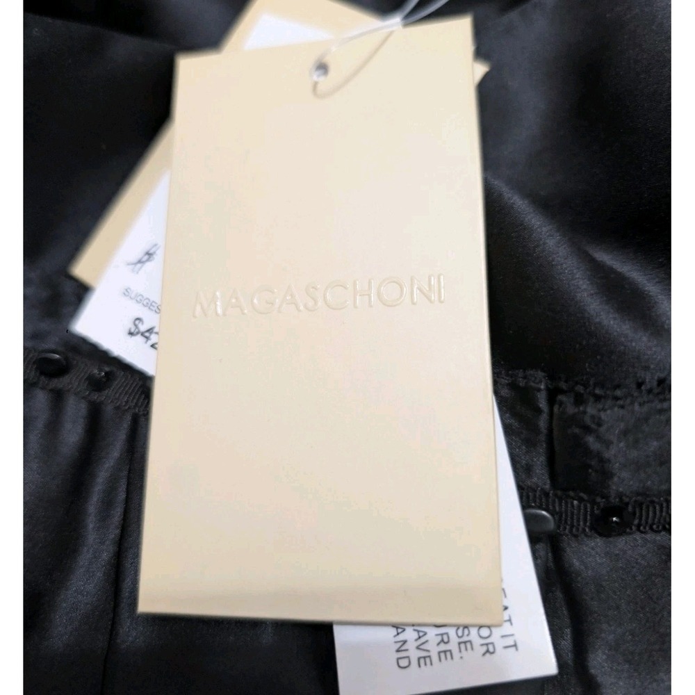 NWT Magaschoni Luxury Skirt Silk Black Pleated Hand Beaded Whimsigoth Sz 6 $428 - Picture 5 of 16
